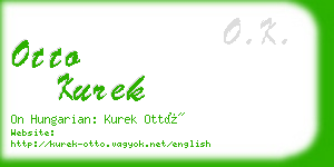 otto kurek business card